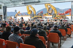 A view from the back of a Ritchie Bros. auction theater in Chilliwack, B.C., Canada.