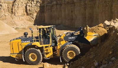 John Deere added an Interim Tier 4 engine option for its 744K in 2010.