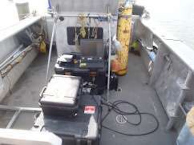 Sonar computer station on Pennoni boat