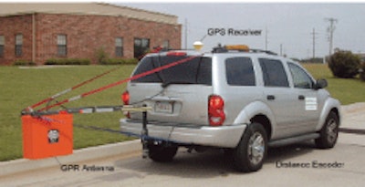 GPS-enabled survey vehicle incorporating ground penetrating radar.