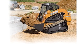 Case’s 580 Super N has a 92-horsepower engine and 13,576 pounds of bucket digging force. Four-wheel-drive N Series models have ride control, which engages at roading speeds to help reduce bucket spillage.