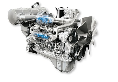 On Komatsu’s Tier 4 Interim engines emissions reductions are handled by a variable geometry turbo, high pressure common rail fuel injection, cooled EGR and a DPF that includes a diesel oxidation catalyst and a catalyzed soot filter.