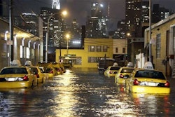 Flooded taxis in Queens, New York. Credit: The Telegraph