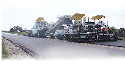 Manatts ran this paver at about 28 feet per minute, which helped produce a smooth ride on the pavement.