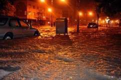 Flooded streets, caused by Hurricane Sandy, are seen on Oct. 29, 2012, in the corner of Brigham street and Emmons Avenue of Brooklyn, N.Y. Photo courtesy of Anton Oparin/Shutterstock.com