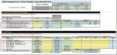 Opening screens of detailed National Ready Mixed Concrete Carbon Calculator, a spreadsheet that enables calculations of carbon footprint of concrete products and projects.