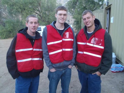 Equipment operators and “Machines of Glory” contestants (L to R) Justin West, Tom Gardocki and Chris Guins.