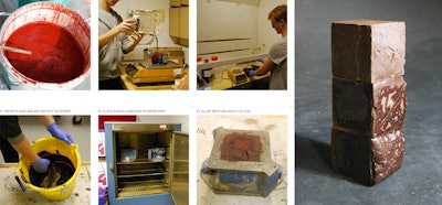 The process of turning cow blood into bricks. Credit: jsmunro.co.uk