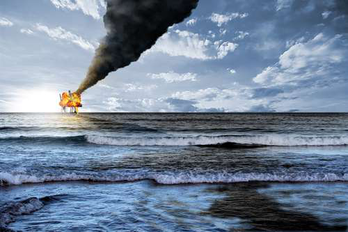 Oil Platform Burning