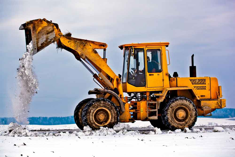 wheel loader stock snow