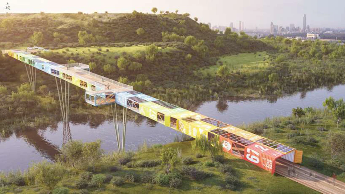 Container Arch Bridge Bridge in Israel to be constructed out of shipping containers ...