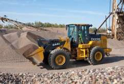 John Deere introduced its 644K Hybrid wheel loader at the World of Concrete 2013. The machine runs on diesel-electric