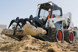 Bobcat S650 skid steer with industrial grapple
