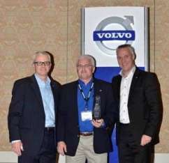GATR dealer principal Bob Neitzke (center) receives the 2012 U.S. Dealer of the Year award from (left ) Terry Billings, Volvo Trucks vice president – business development and (right) Göran Nyberg, president, Volvo Trucks North American sales & marketing.