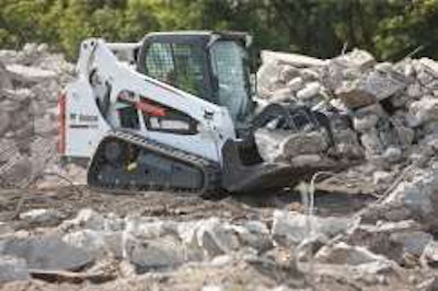 The T590 with industrial grapple is part of Bobcat’s 500 Series that was introduced in late October. All seven machines in the Series became available at dealerships beginning in January 2013