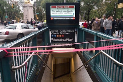 Subway station closed down one day after Hurricane Sandy October 30, 2012 in New York City. Credit: Donald Bowers Photography / Shutterstock.com