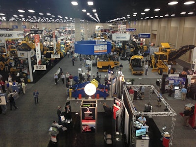 It's always hard to judge a trade show from its first day. But World of Asphalt has the hallmarks of a good one. It's not size, this show is one of the more tailored one for construction equipment. AEM chief Dennis Slater is looking at numbers that sug