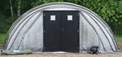 Concrete canvas tent