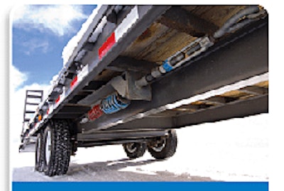 The Bridgestone Winter Driving School designed a special trailer for snow-tow training behind the school’s F-250 4×4 diesel. The truck has a manual brake controller that is operated by the instructor from the passenger’s seat. The trailer, loaded with several thousand pounds of water in a tank above the axles, is equipped with stabilizing cables on giant coil springs attached between the tongue and mid-frame. The system was designed by the school to limit the amount of jackknife on the pickup-trailer combination. This custom setup saves the tow vehicle from damage and helps students learn corrective driving skills quicker. –LW