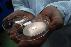 A piece of silicon carbide disk covered with a layer of graphene. Credit: Kacper Pempel/Reuters