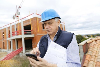 contractor using smartphone