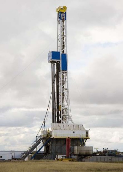 An oil drilling rig in North Dakota.