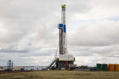 An oil drilling rig in North Dakota.