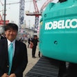 Kobelco President and CEO Katsuhiko “Pete” Morita at the Bauma trade show in 2013.