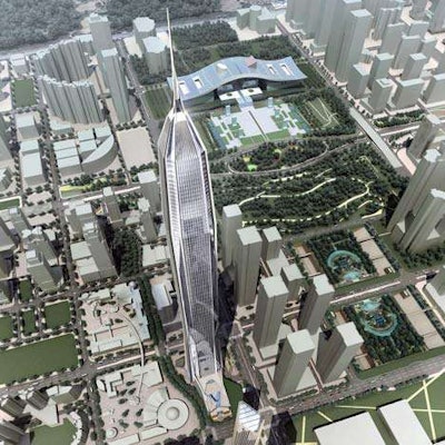 Rendering of Ping An Finance Center. Credit: Kohn Pedersen Fox via Dezeen.com.