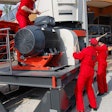 Sandvik organized a trio of drummers to regale the crowd with a “Stomp” like performance on it’s new CH550 cone crusher.