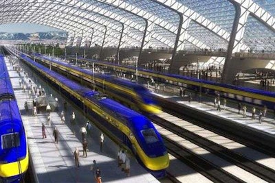 An artist rendered a proposal for California’s high-speed rail system. (Photo: California High-Speed Rail Authority)