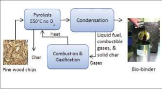 Fig.1: Biomass pyrolysis for production of bio-binder.