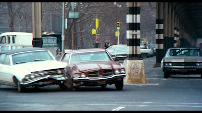 A still from the French Connection car chase