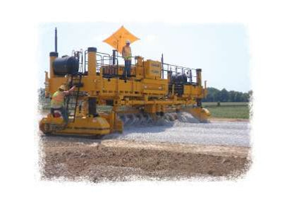 The pavement base on Weber’s I-69 project consists of 6 inches of 1-inch minus base stone topped by 3 inches of clean crushed stone.