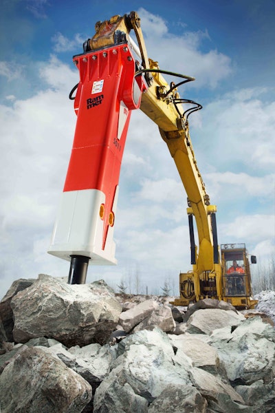The Rammer 5011 hammer works in two modes, long stroke for hard materials and short stroke for softer.