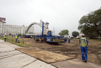 Contractor Sundt Construction of San Antonio built all the pre-cast arches at a nearby yard.