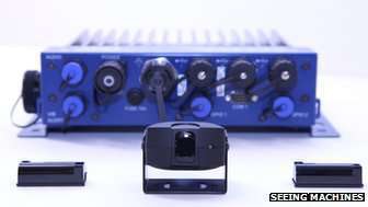 The Driver Safety Solution system includes a camera, infrared lamps and a computer. (Photo: Seeing Machines via BBC)
