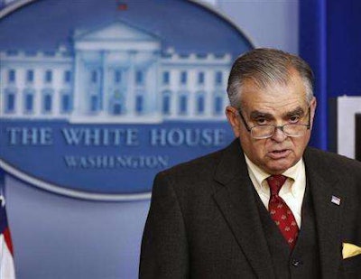U.S. Transportation Secretary Ray LaHood speaks at the White House on February 22, 2013. (Photo: Reuters/Larry Downing)