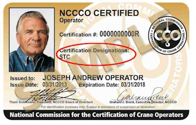 Operators who pass a written and hands-on test will receive a certification card with the designation STC on it.