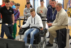 Teens at Bauma 2013’s Think Big event were encouraged to try their hand at equipment simulators.