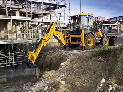 Sideshift excavator mounts are the norm for backhoes in England, but JCB says they’re becoming more popular in the U.S. too.