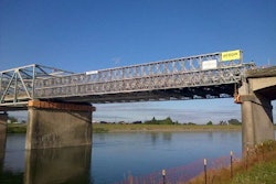 Crew members finished installation of the temporary span on Monday but still needed to finish paving. The bridge opened to traffic today. (Photo: WSDOT)