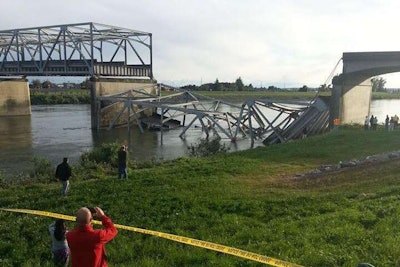 The I-5 bridge that collapse into the Skagit River in Washington state in May was classified as fracture critical. (Photo: Cole Wagoner / Twitter)