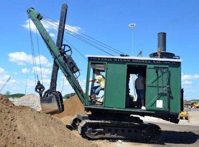 This restored Erie B steam shovel will be on display at the 2013 International Convention and Old Equipment Exposition in Wilmington, Illinois.
