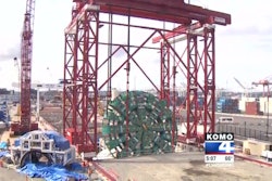 Big Bertha lowered into pit