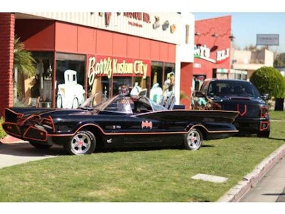 The original Batmobile seen alongside the Crimefighter F-150 tribute. Credit: Galpin Auto Sports