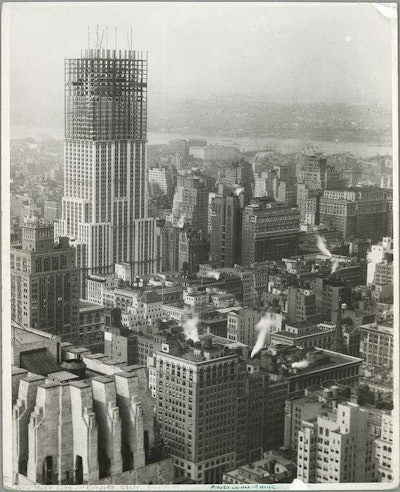 Construction of the Empire State building 3/4 of the way finished. Credit: Lewis Wickes Hine