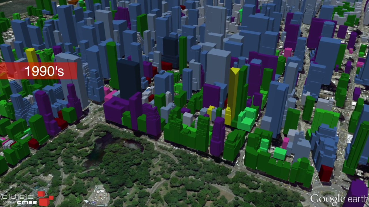 Manhattan construction growth visualization
