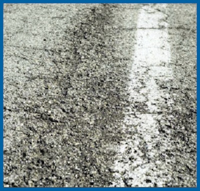 Raveling describes the loss of aggregate from the driving surface of a bituminous concrete pavement.