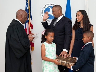 Judge Nathaniel Jones swore in Foxx using the Transportation Secretary’s great-grandparents’ Bible. (Photo: USDOT)